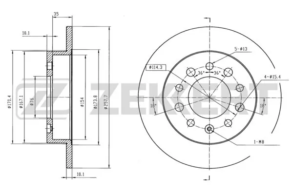 ZEKKERT féktárcsa - BS-5733 - TothCarparts