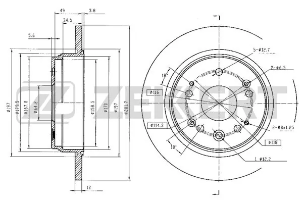 ZEKKERT féktárcsa - BS-5737 - TothCarparts