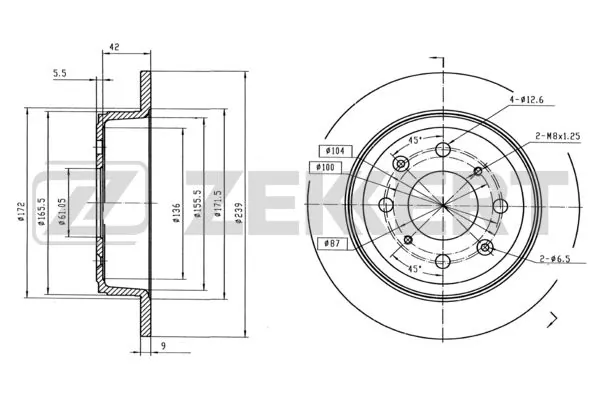 ZEKKERT féktárcsa - BS-5754B - TothCarparts