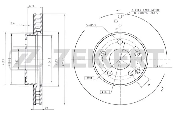 ZEKKERT féktárcsa - BS-5792B - TothCarparts