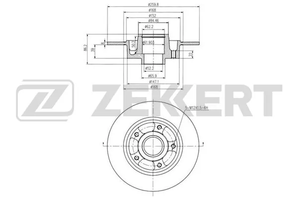 ZEKKERT féktárcsa - BS-5878BZ - TothCarparts