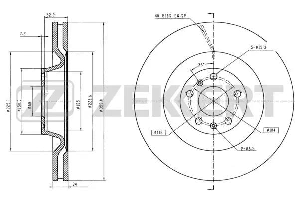 ZEKKERT féktárcsa - BS-5936 - TothCarparts