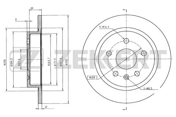 ZEKKERT féktárcsa - BS-5971 - TothCarparts