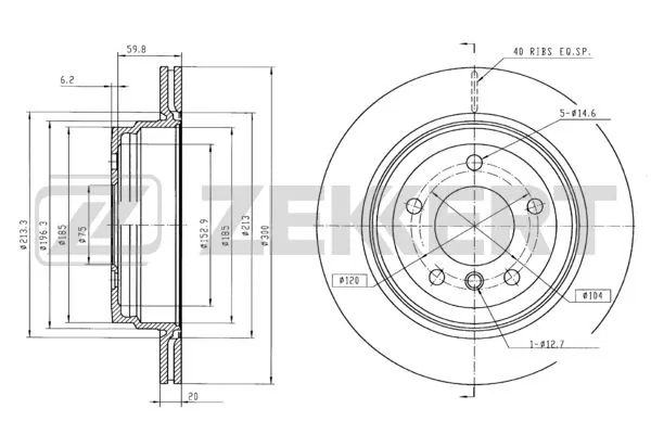 ZEKKERT féktárcsa - BS-6007B - TothCarparts