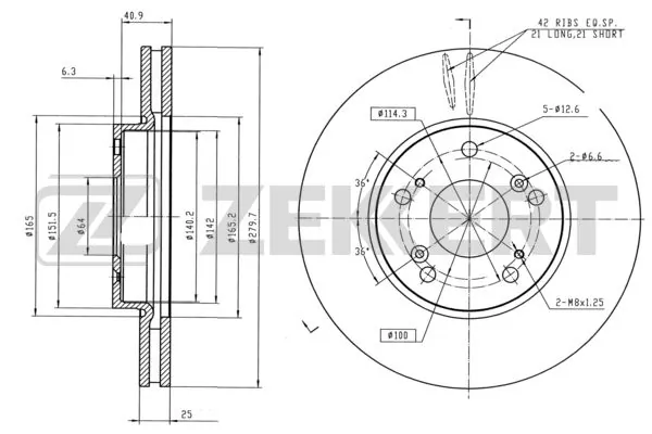 ZEKKERT féktárcsa - BS-6019 - TothCarparts
