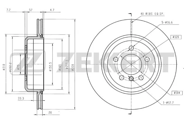 ZEKKERT féktárcsa - BS-6099B - TothCarparts