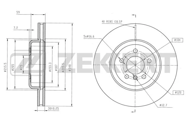 ZEKKERT féktárcsa - BS-6160B - TothCarparts