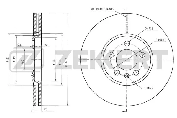 ZEKKERT féktárcsa - BS-6178 - TothCarparts
