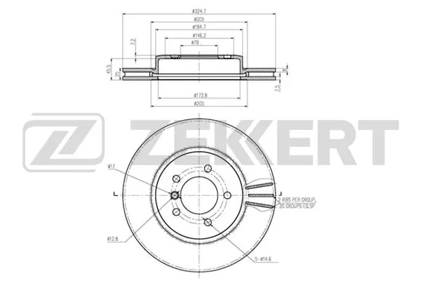 ZEKKERT féktárcsa - BS-6224B - TothCarparts