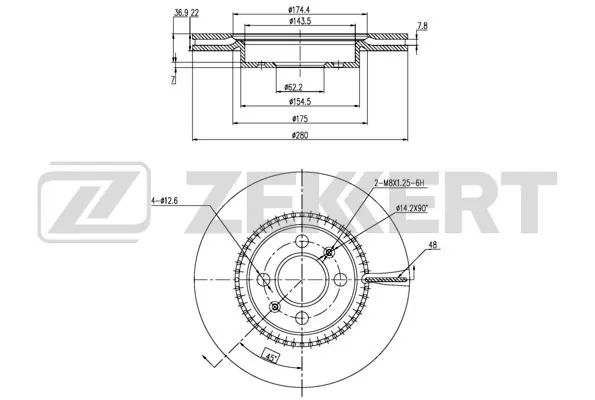 ZEKKERT féktárcsa - BS-6294 - TothCarparts