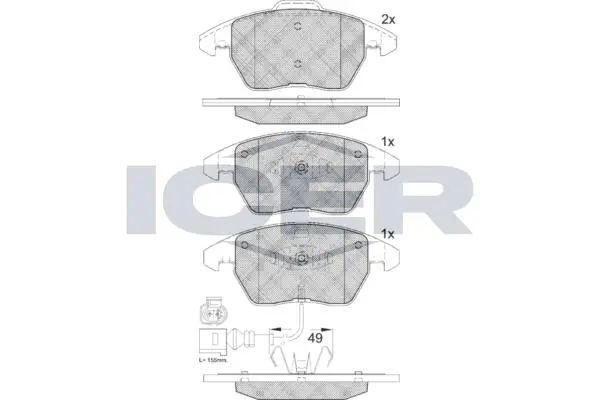 ANDEL fékbetétkészlet, tárcsafék - 181567-208 - TothCarparts