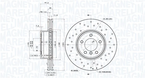 MAGNETI MARELLI féktárcsa - 360406215002 - TothCarparts