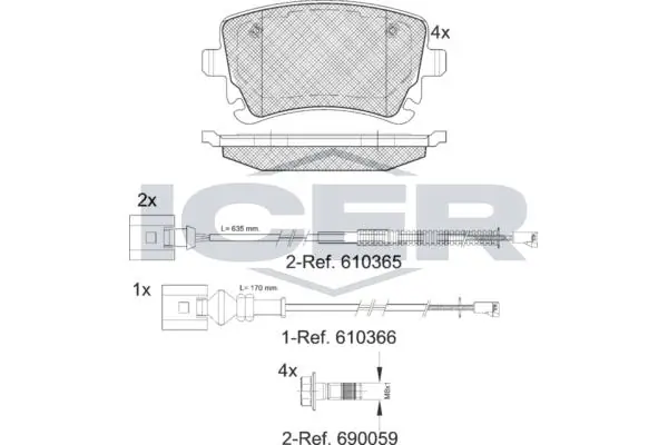 ANDEL fékbetétkészlet, tárcsafék - 181674-208 - TothCarparts
