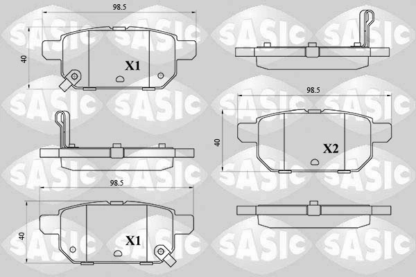 SASIC fékbetétkészlet, tárcsafék - 6210114 - TothCarparts
