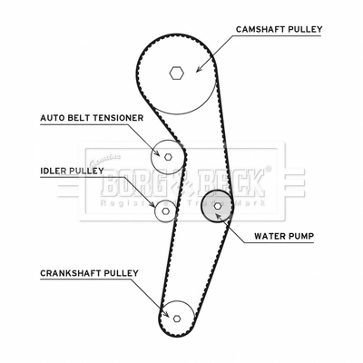 BORG & BECK Vízpumpa + fogasszíj készlet - BTW1001 - TothCarparts
