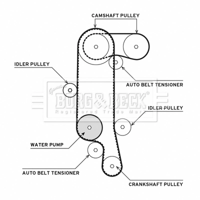 BORG & BECK Vízpumpa + fogasszíj készlet - BTW1012 - TothCarparts