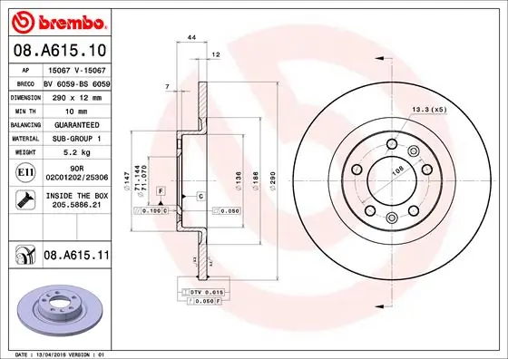 BRECO féktárcsa - BV 6059 - TothCarparts