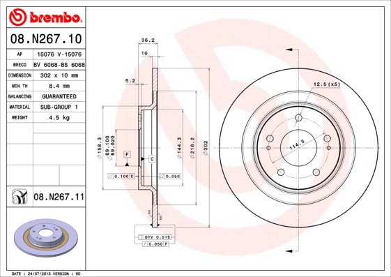 BRECO féktárcsa - BV 6068 - TothCarparts