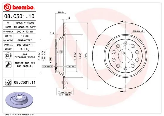 BRECO féktárcsa - BV 6087 - TothCarparts