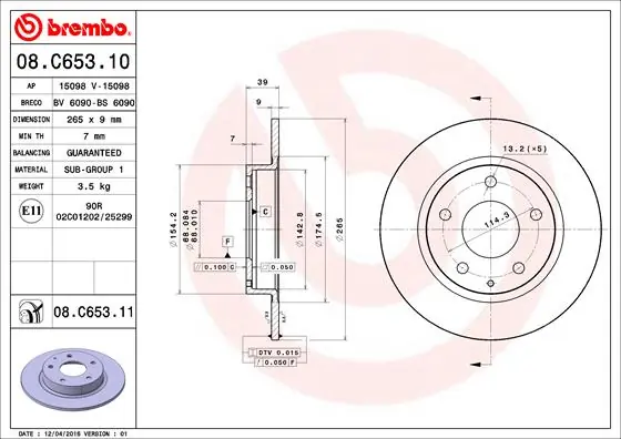 BRECO féktárcsa - BV 6090 - TothCarparts