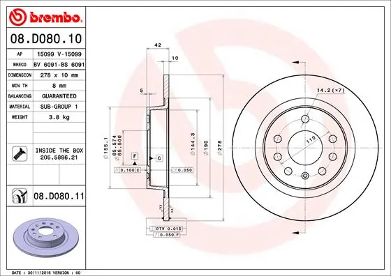BRECO féktárcsa - BV 6091 - TothCarparts