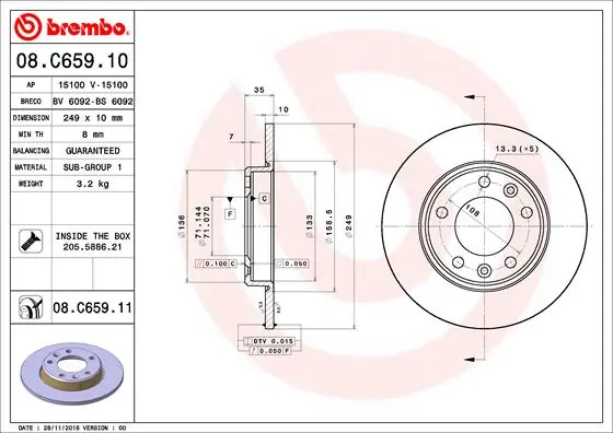 BRECO féktárcsa - BV 6092 - TothCarparts