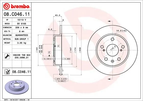 BRECO féktárcsa - BV 6105 - TothCarparts