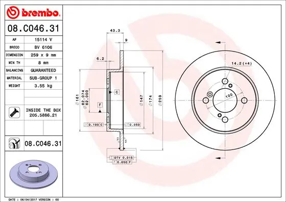 BRECO féktárcsa - BV 6106 - TothCarparts