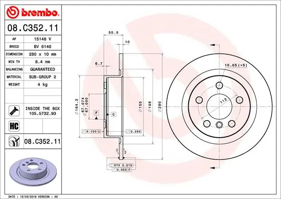 BRECO féktárcsa - BV 6140 - TothCarparts