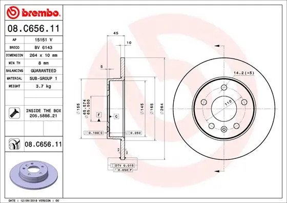 BRECO féktárcsa - BV 6143 - TothCarparts