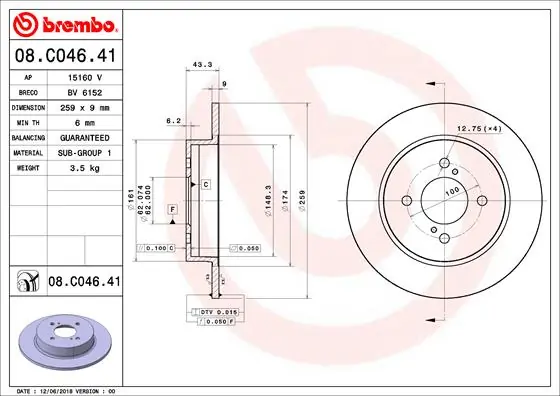 BRECO féktárcsa - BV 6152 - TothCarparts