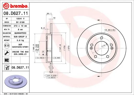 BRECO féktárcsa - BV 6198 - TothCarparts