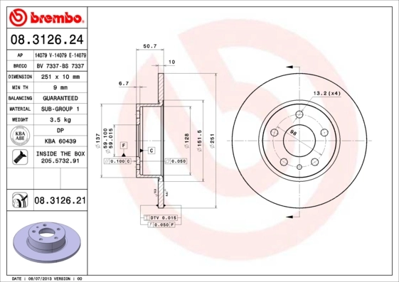 BRECO féktárcsa - BV 7337 - TothCarparts