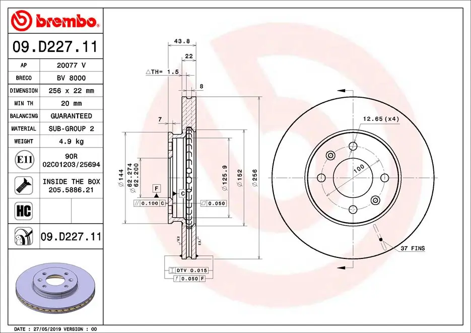 BRECO féktárcsa - BV 8000 - TothCarparts