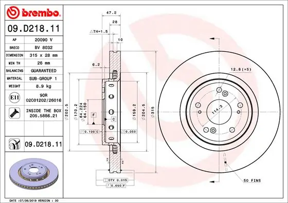 BRECO féktárcsa - BV 8032 - TothCarparts