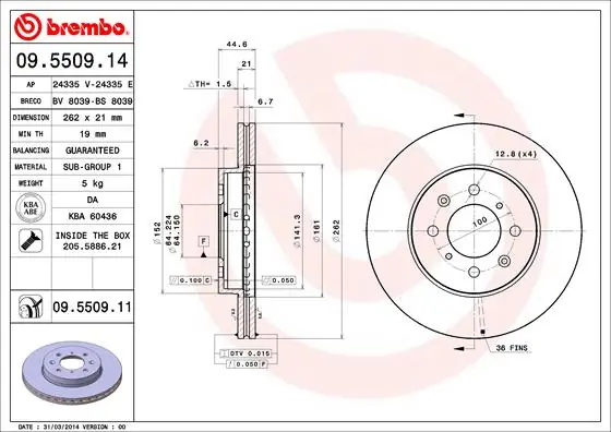 BRECO féktárcsa - BV 8039 - TothCarparts