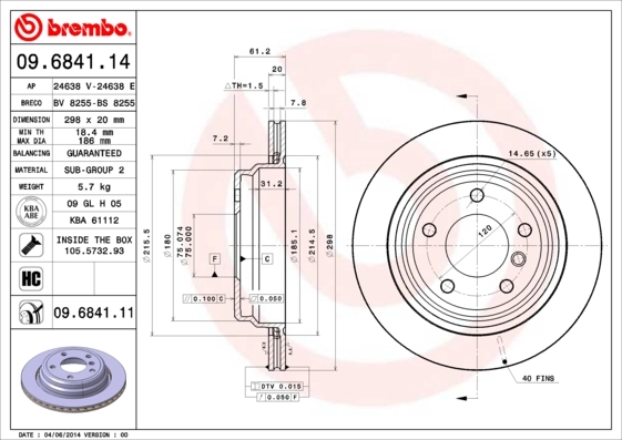 BRECO féktárcsa - BV 8255 - TothCarparts