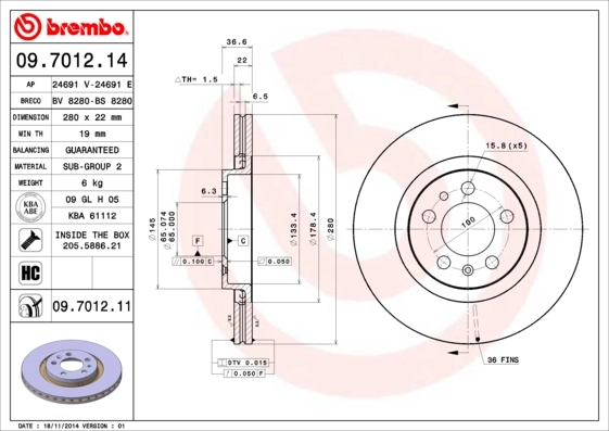 BRECO féktárcsa - BV 8280 - TothCarparts