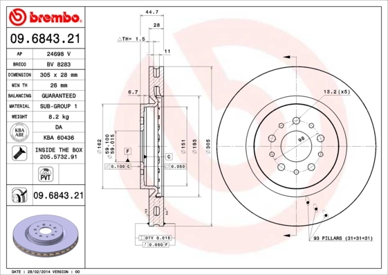 BRECO féktárcsa - BV 8283 - TothCarparts