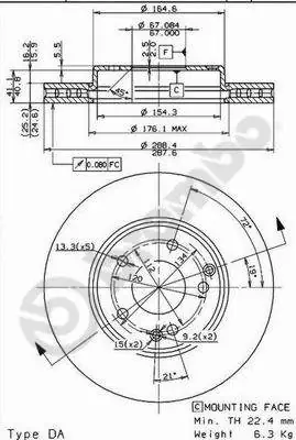 BRECO féktárcsa - BV 8402 - TothCarparts