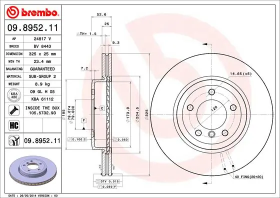 BRECO féktárcsa - BV 8443 - TothCarparts