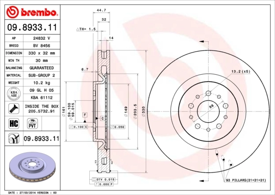 BRECO féktárcsa - BV 8456 - TothCarparts