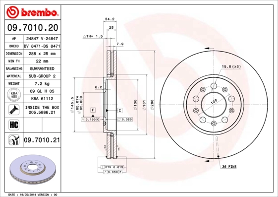 BRECO féktárcsa - BV 8471 - TothCarparts