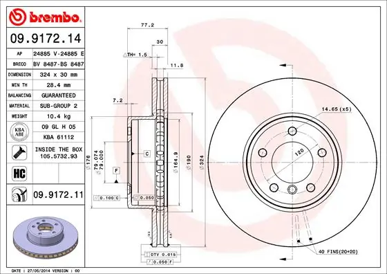 BRECO féktárcsa - BV 8487 - TothCarparts