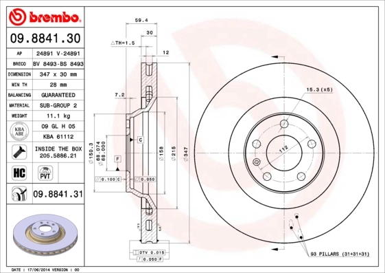 BRECO féktárcsa - BV 8493 - TothCarparts
