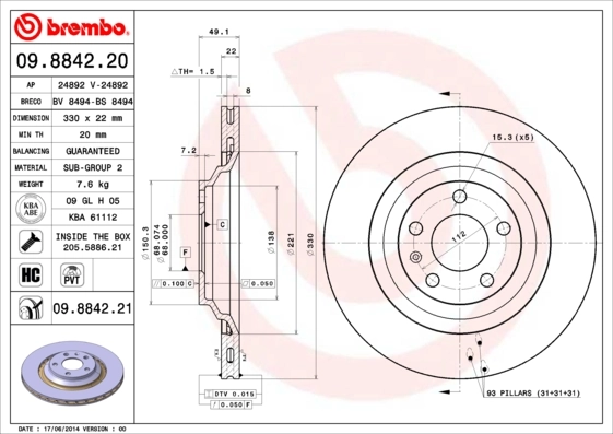 BRECO féktárcsa - BV 8494 - TothCarparts