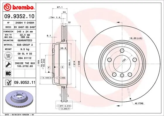 BRECO féktárcsa - BV 8497 - TothCarparts