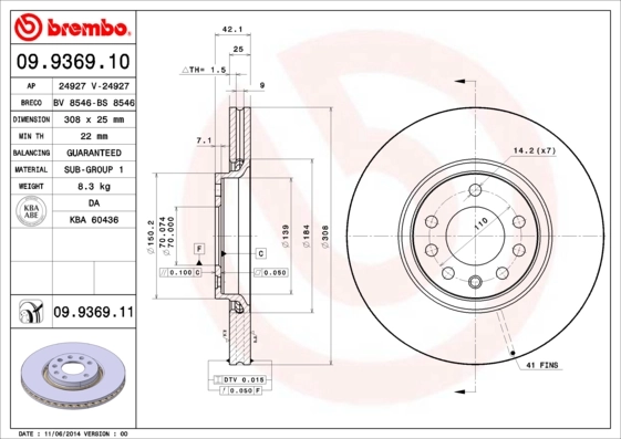 BRECO féktárcsa - BV 8546 - TothCarparts