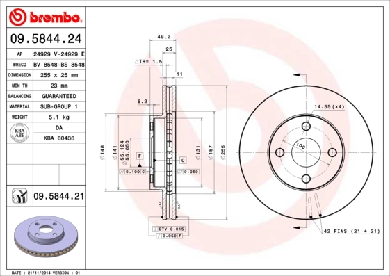 BRECO féktárcsa - BV 8548 - TothCarparts