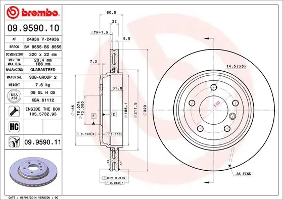 BRECO féktárcsa - BV 8555 - TothCarparts